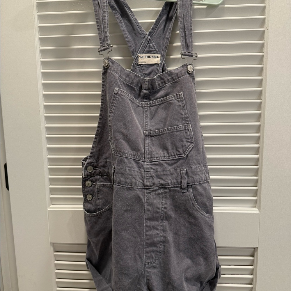 We The Free Charcoal Denim Overalls